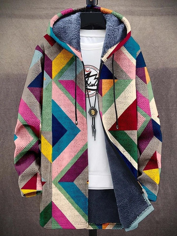Men’s Fleece Hooded Cardigan | Colour Block