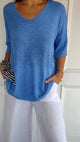 Women’s V-Neck Oversized Knit Top | Half Sleeve