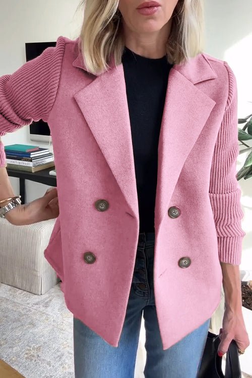 Women’s Knit Sleeve Blazer | Double Breasted