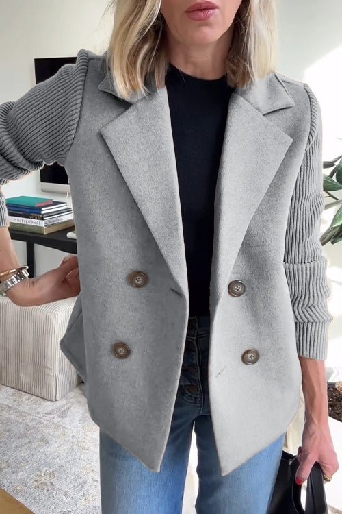 Women’s Knit Sleeve Blazer | Double Breasted