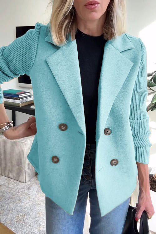 Women’s Knit Sleeve Blazer | Double Breasted