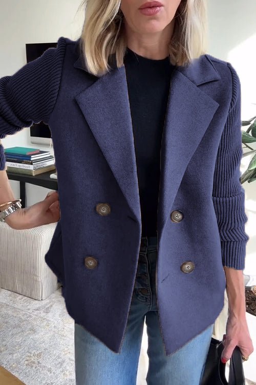 Women’s Knit Sleeve Blazer | Double Breasted