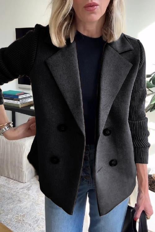 Women’s Knit Sleeve Blazer | Double Breasted
