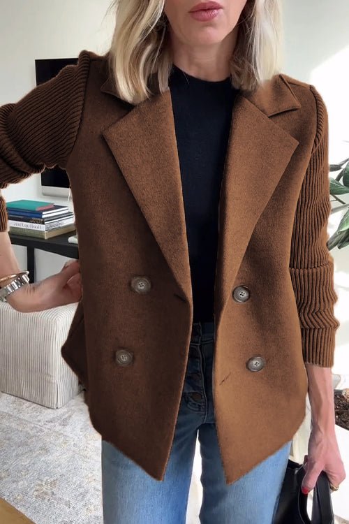 Women’s Knit Sleeve Blazer | Double Breasted