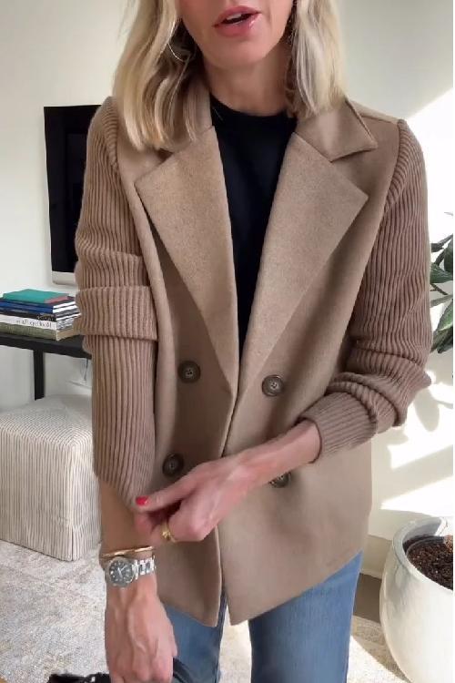 Women’s Knit Sleeve Blazer | Double Breasted
