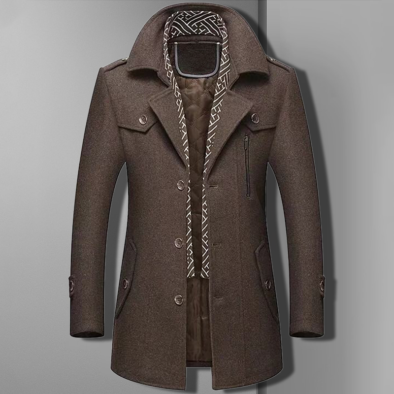 Men’s Double Breasted Winter Coat | Slim Fit