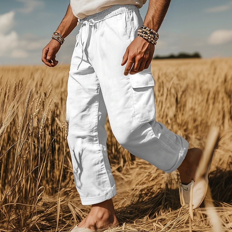Carter - Casual elastic waist multi-pocket pants