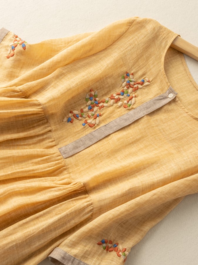 Women’s Embroidered Midi Dress | Loose Fit