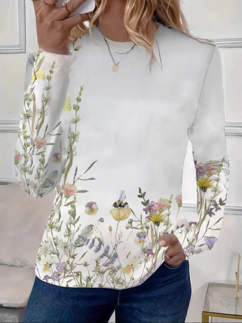 Women’s Printed Long Sleeve Top | Casual