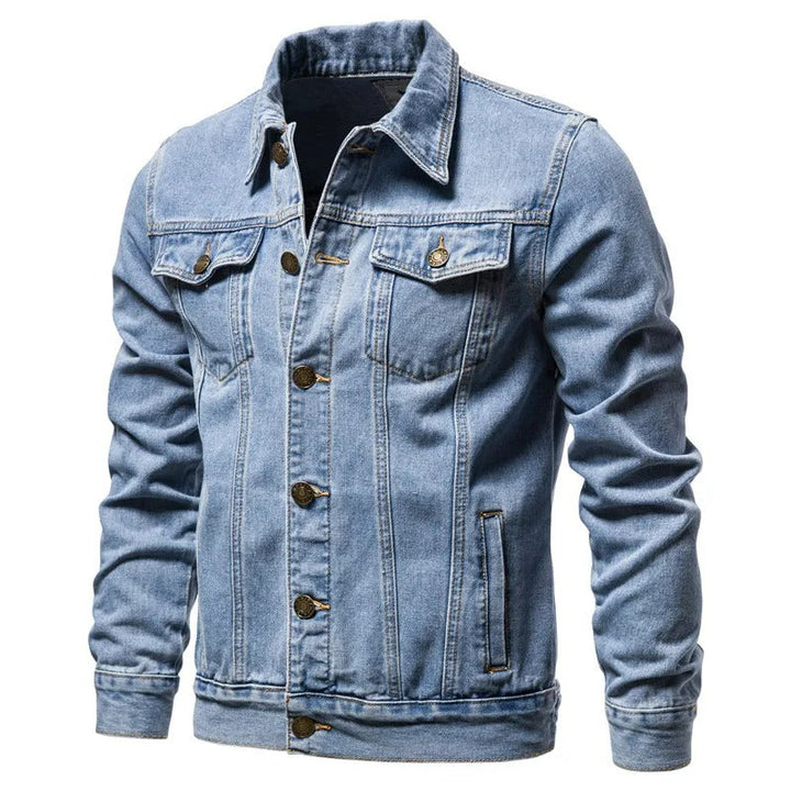 Enzo - Men's Denim Jacket Dual Chest Pockets