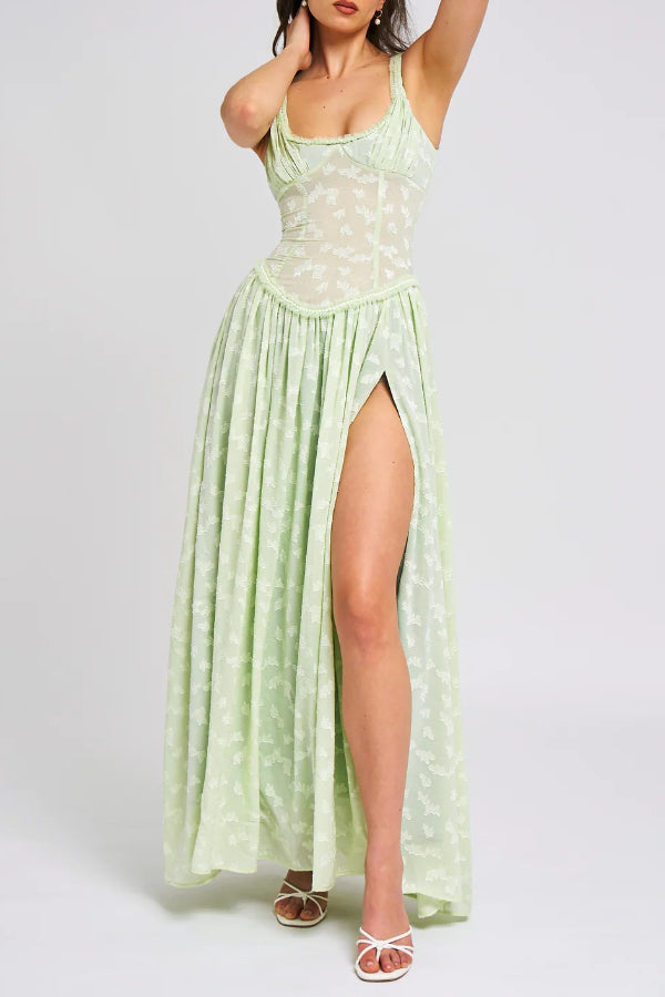 Women’s Corset Slit Dress | Maxi