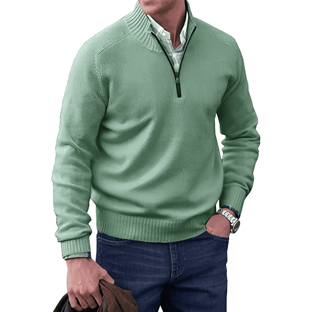 Men’s Half-Zip Knit Jumper | Long Sleeve