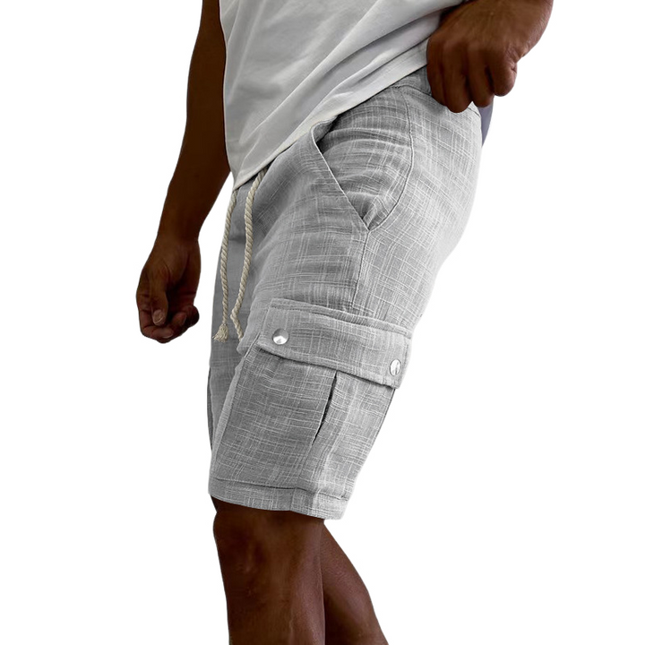 Lucas - Cotton linen beach shorts for men