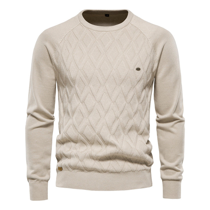 Men’s Diamond Knit Jumper | Crew Neck