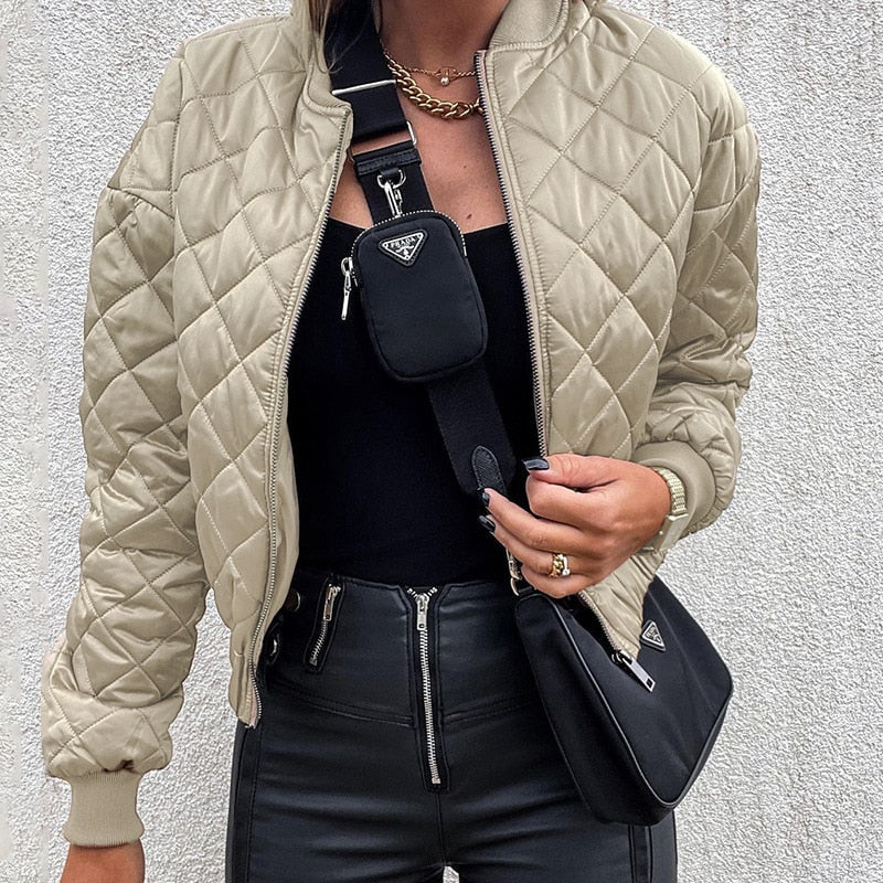Women’s Quilted Bomber Jacket | Casual