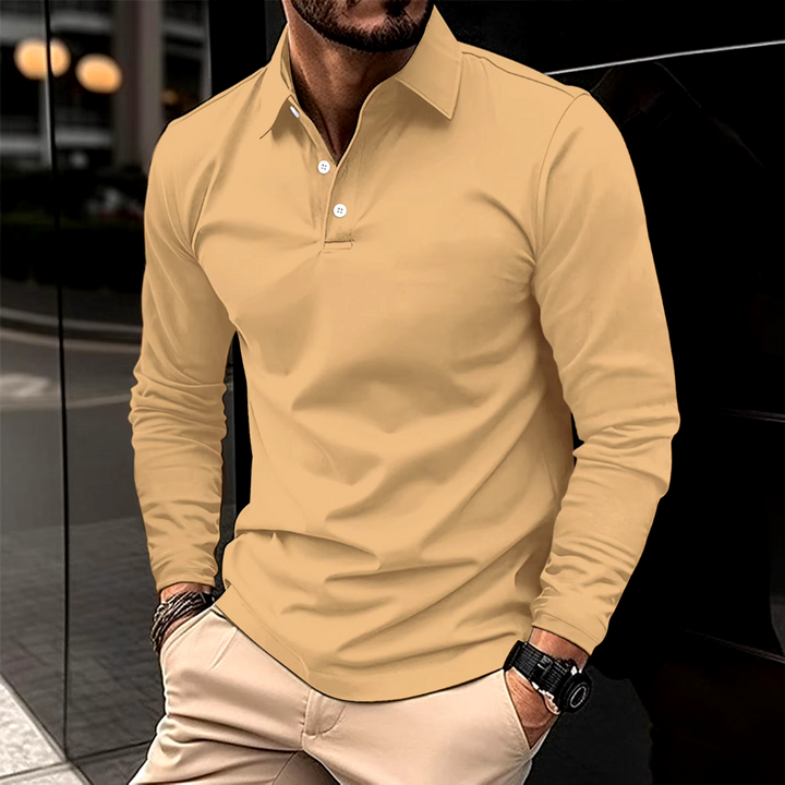 Men’s Long Sleeve Polo Shirt | Tapered