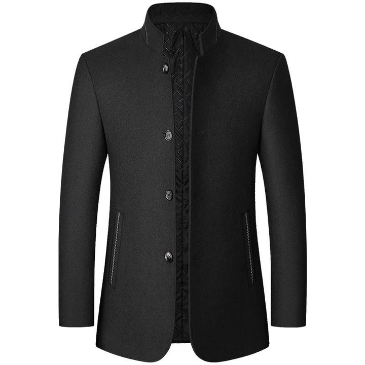 Men’s Stand Collar Coat | Button-Up