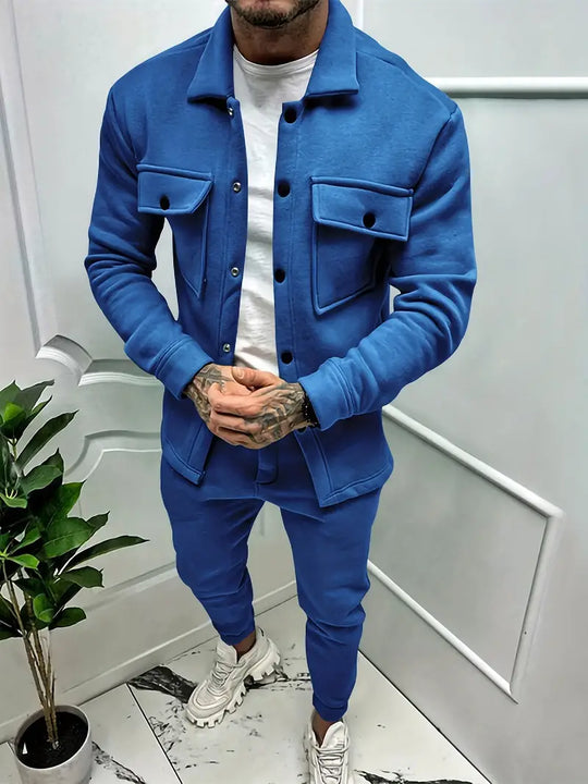 Men’s Two Piece Tracksuit | Button Pocket