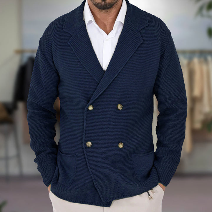 Men’s Double-Breasted Knit Blazer | Casual