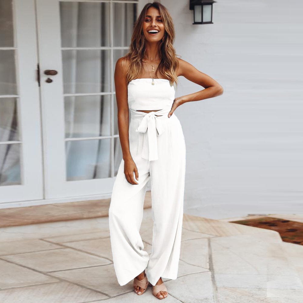 Women’s Strapless Wide Leg Jumpsuit | Two Piece