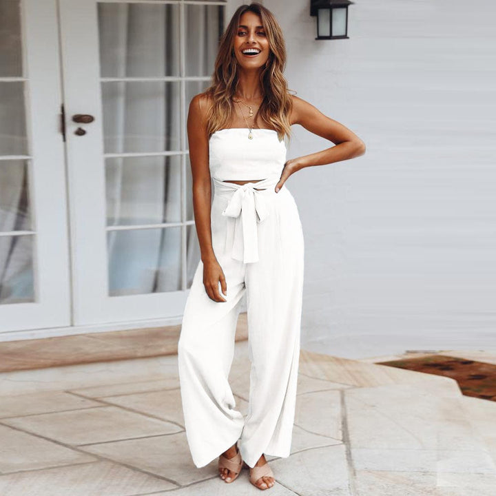 Women’s Strapless Wide Leg Jumpsuit | Two Piece