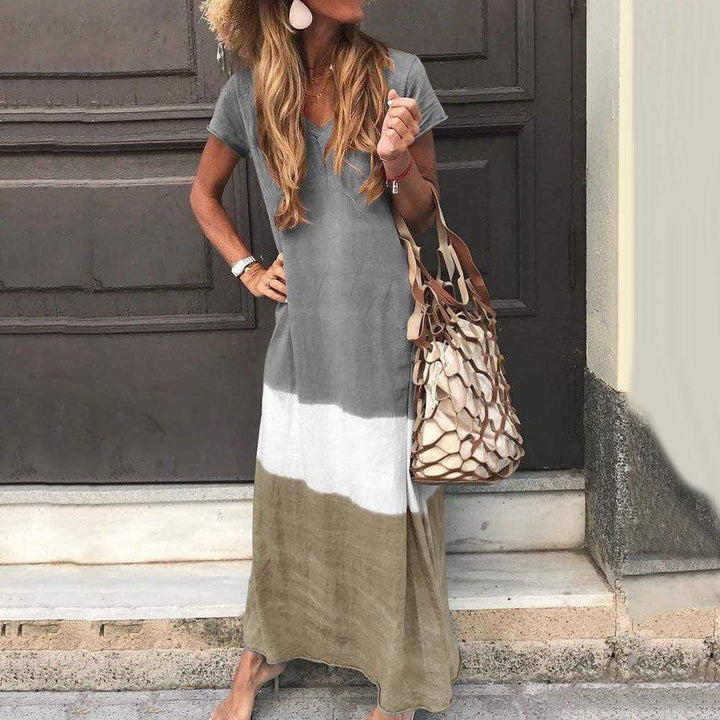 Women’s Casual Color Block Dress | Maxi