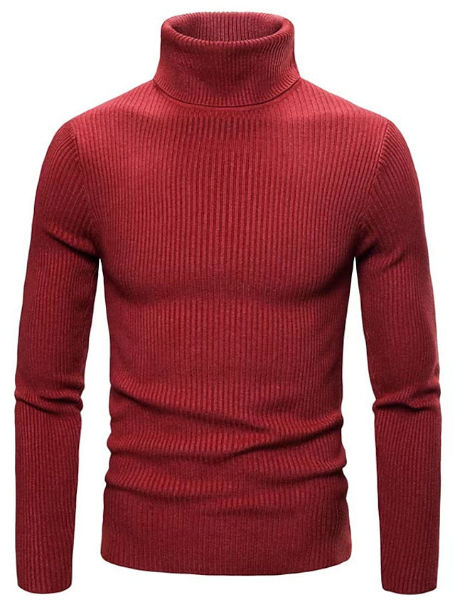 Men’s Ribbed Knit Jumper | Turtleneck