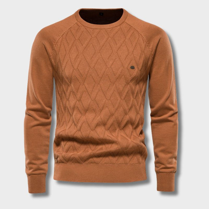 Men’s Diamond Knit Jumper | Crew Neck