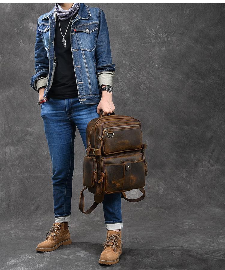 Maison - Brown Leather Backpacks