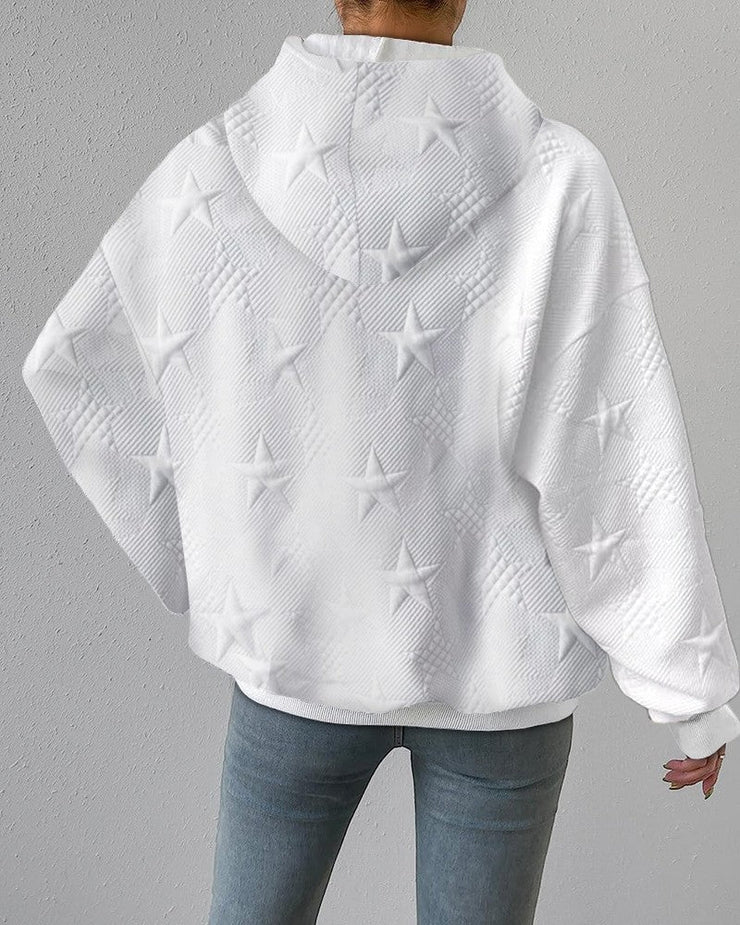Women’s Embossed Star Hoodie | Long Sleeve