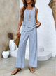 Women’s Sleeveless Summer Set | Wide Leg Pants