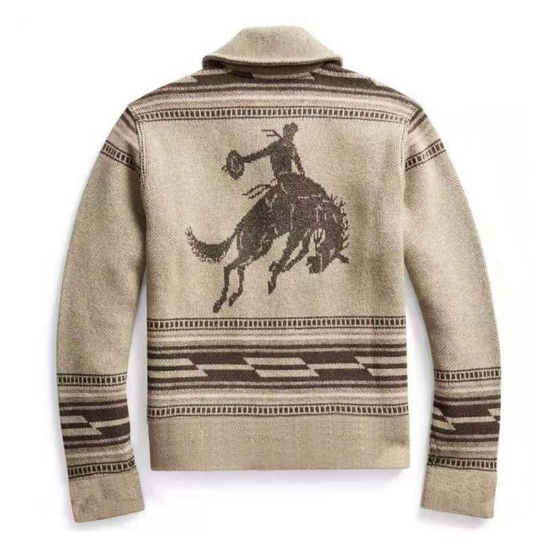 Cameron - Men's Vintage Jacquard Knit Cardigan