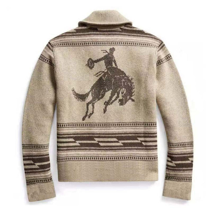 Cameron - Men's Vintage Jacquard Knit Cardigan