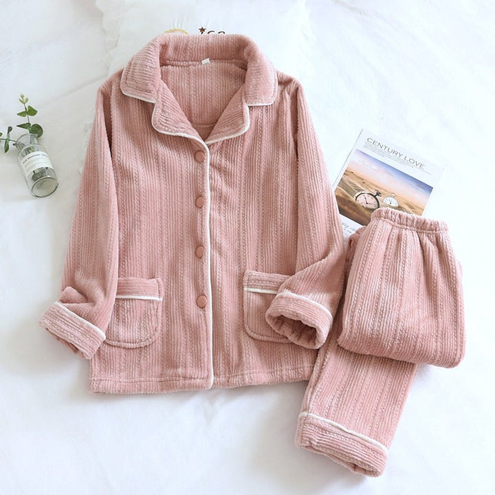 Women’s Pajama Set | Button-Up Winter Sleepwear