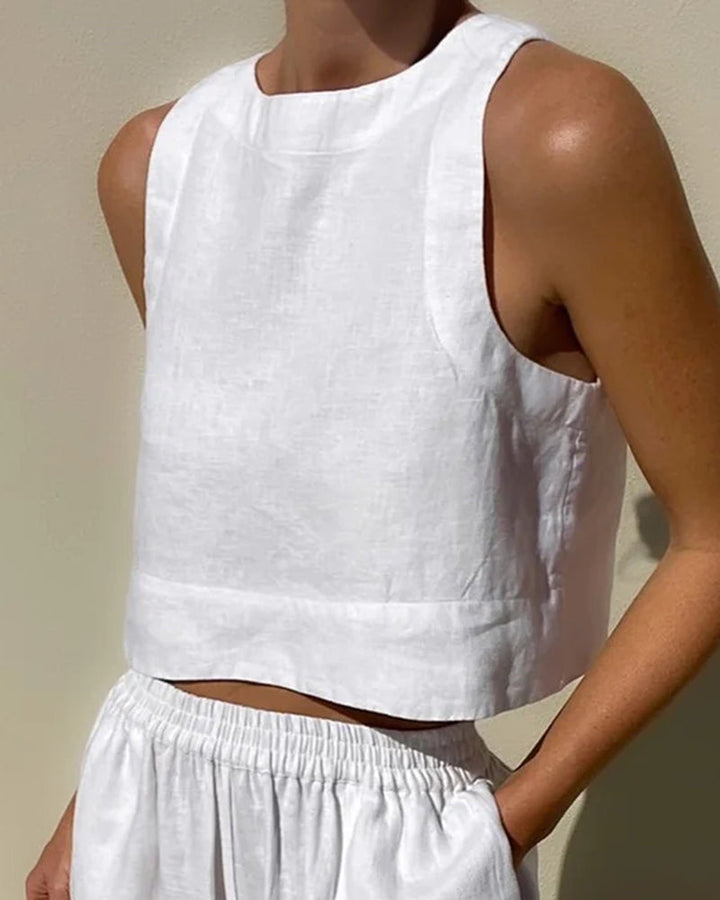 Women’s Sleeveless Two-Piece Set | Wide Leg