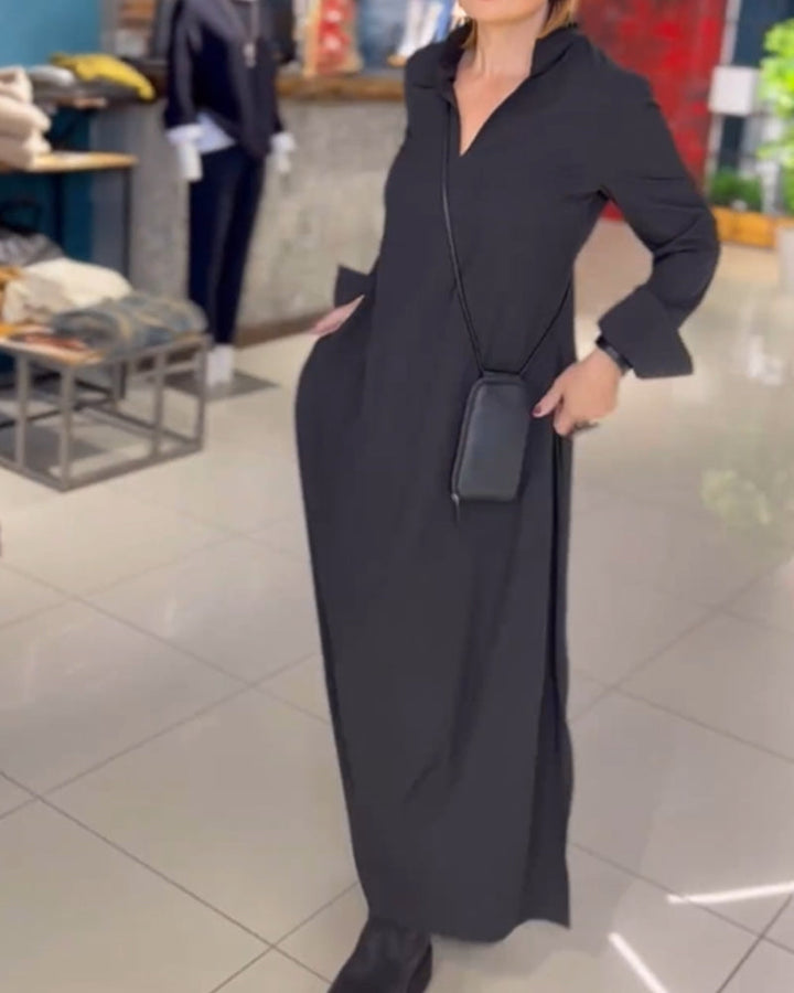 Women's Loose Dress with Slit | Maxi