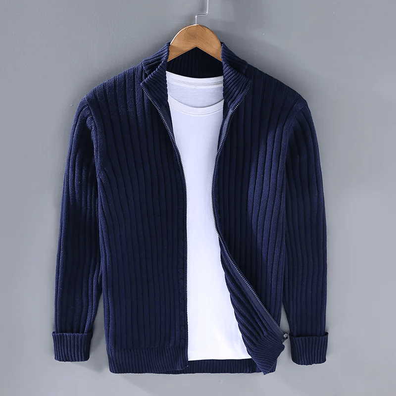 Men’s Ribbed Knit Cardigan | Classic Fit