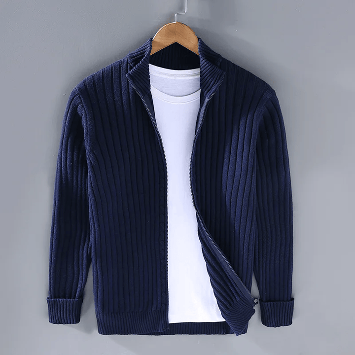 Men’s Ribbed Knit Cardigan | Classic Fit