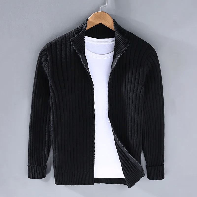 Men’s Ribbed Knit Cardigan | Classic Fit