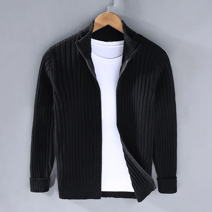 Men’s Ribbed Knit Cardigan | Classic Fit