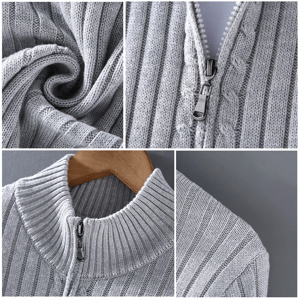 Men’s Ribbed Knit Cardigan | Classic Fit