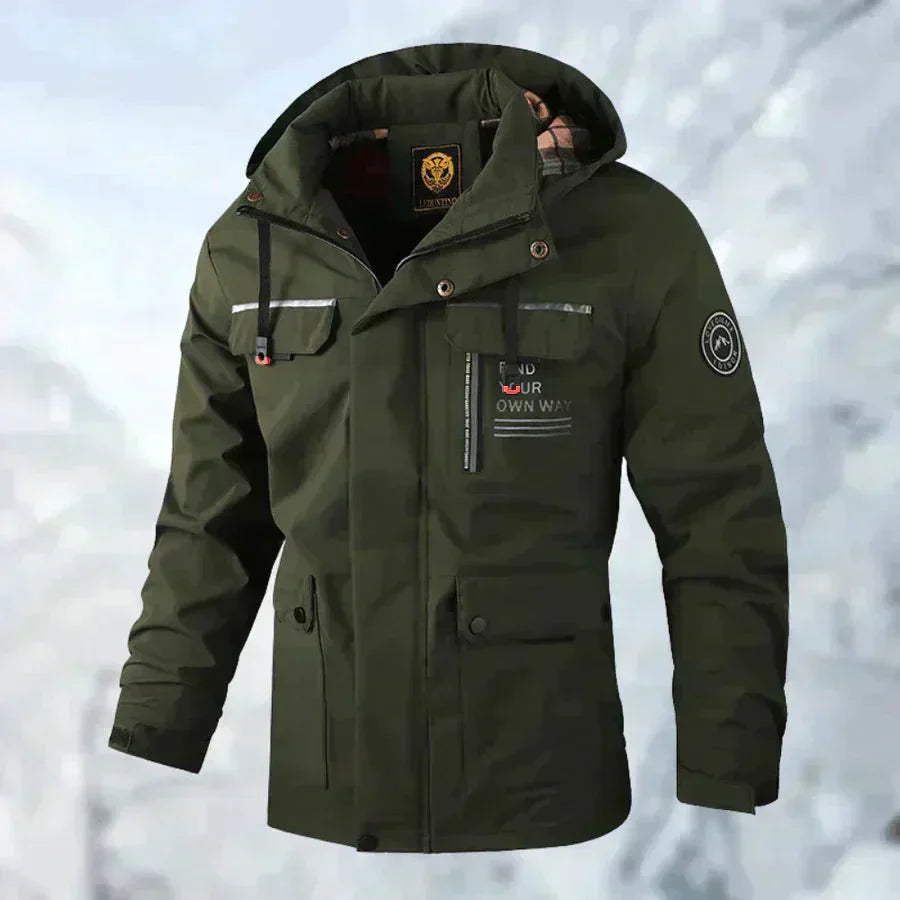 Men’s Mid-Length Windbreaker Jacket | Hooded