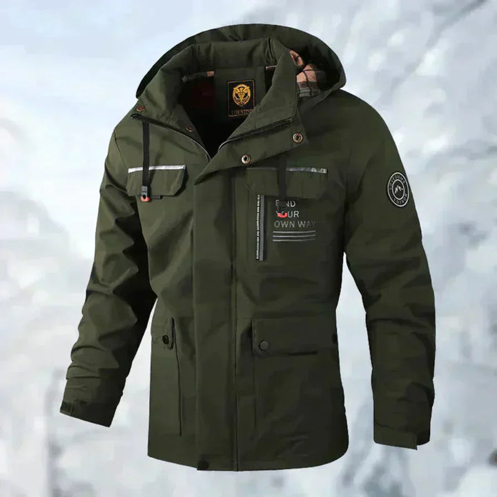 Men’s Mid-Length Windbreaker Jacket | Hooded
