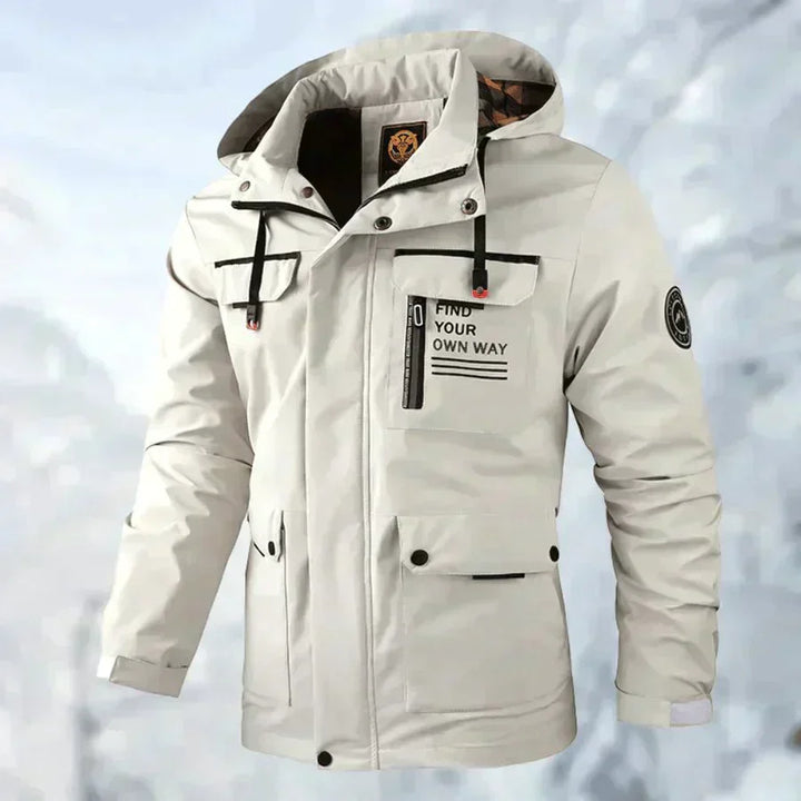 Men’s Mid-Length Windbreaker Jacket | Hooded
