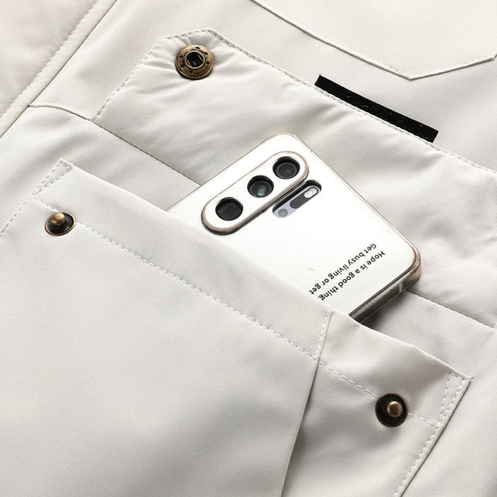 Men’s Mid-Length Windbreaker Jacket | Hooded