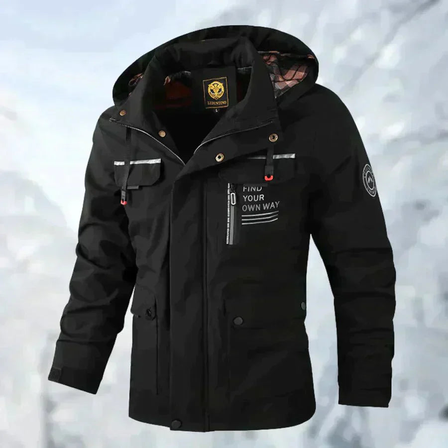 Men’s Mid-Length Windbreaker Jacket | Hooded