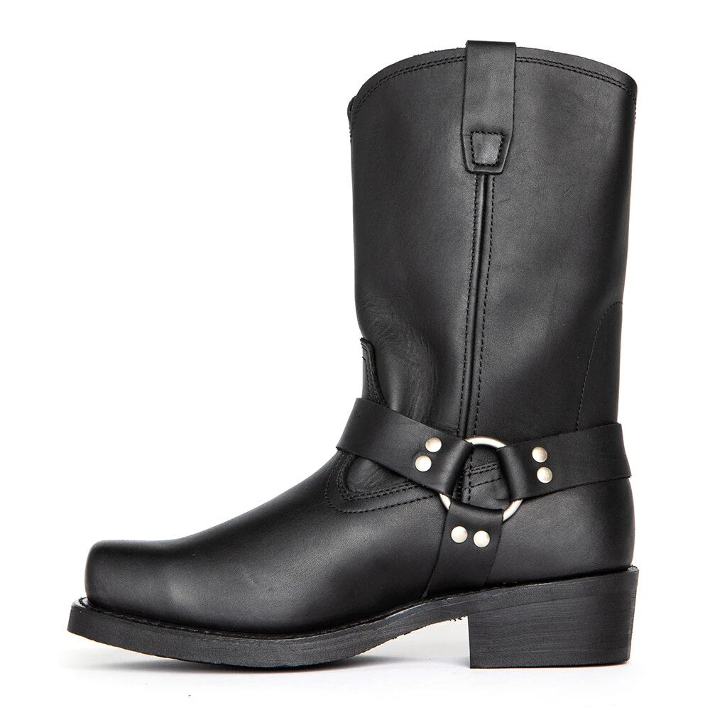 Men’s Mid-Calf Harness Boots | Square Toe