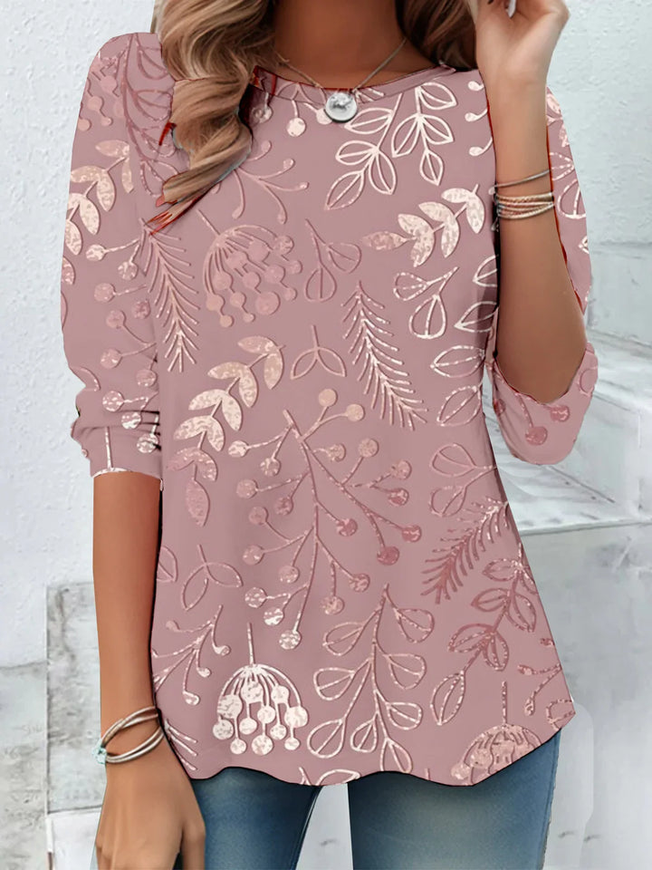 Women’s Long Sleeve Printed Blouse | Casual Fit