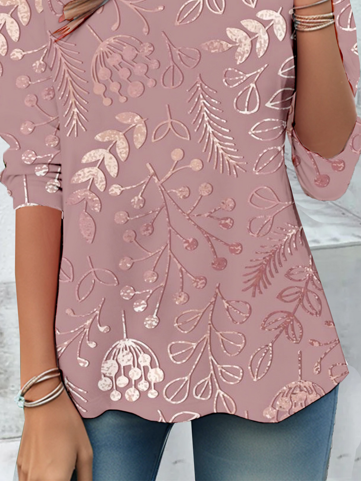 Women’s Long Sleeve Printed Blouse | Casual Fit