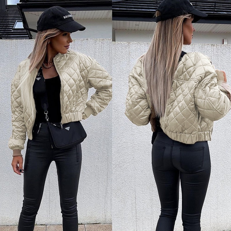 Women’s Quilted Bomber Jacket | Casual